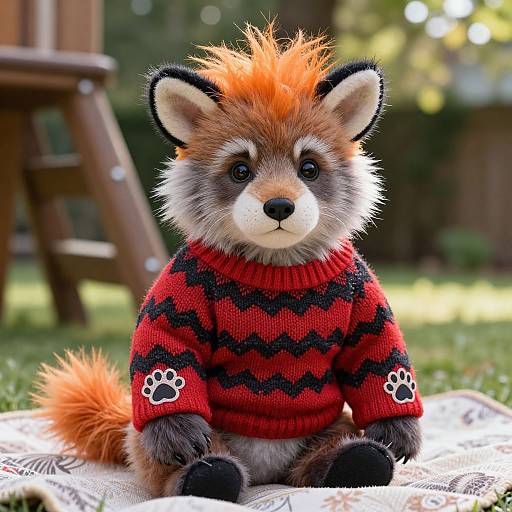 Realistic Baby Wolverine Doll in Red Sweater