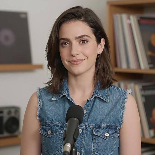 Woman Speaking Into Microphone