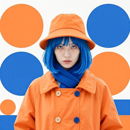 Vivid Portrait with Geometric Patterns