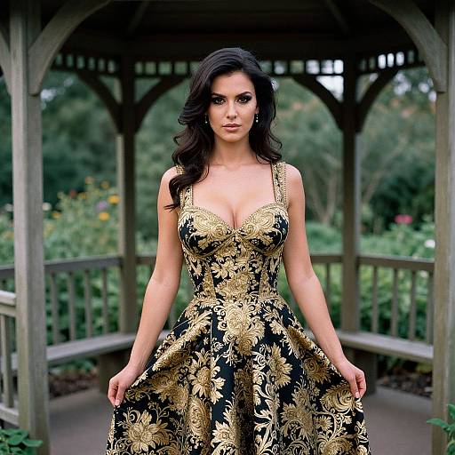 Elegant Woman in Baroque Dress