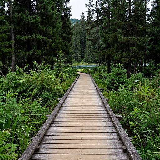 Serene Forest Wooden Bridge Scene