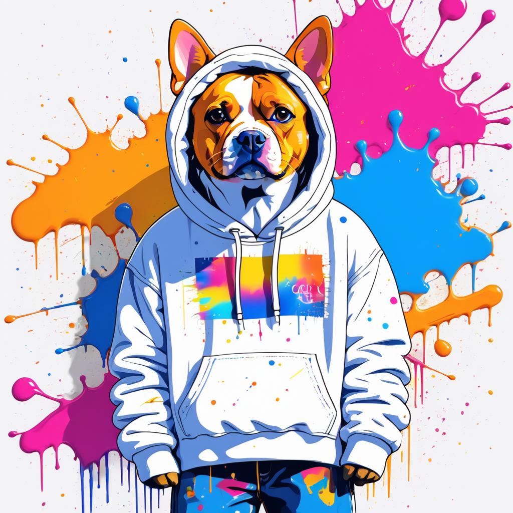 Stylish Dog in Vibrant Street Art