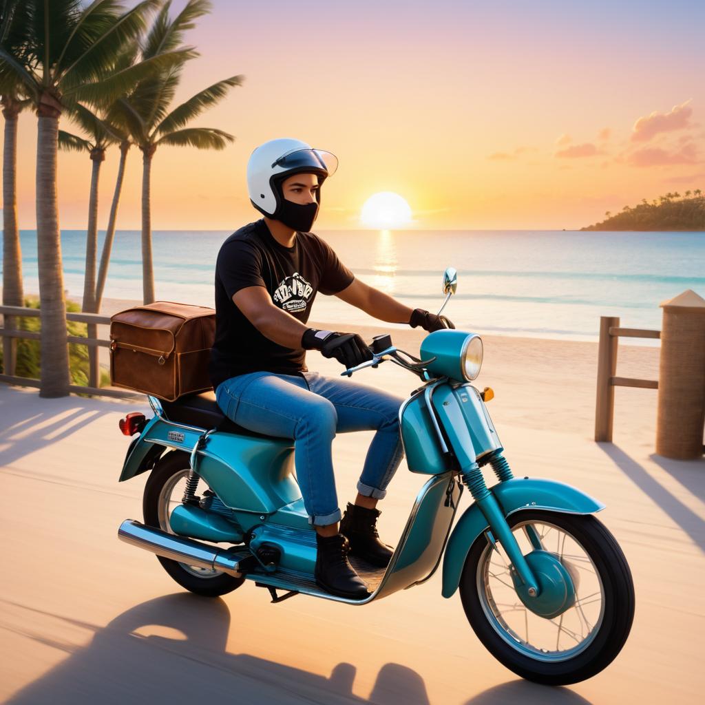 Sunset Moped Ride on the Beach