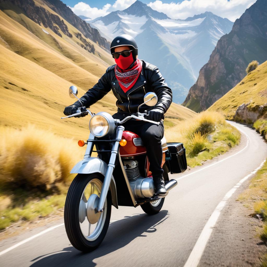 Mountain Trail Rider on Classic Moped