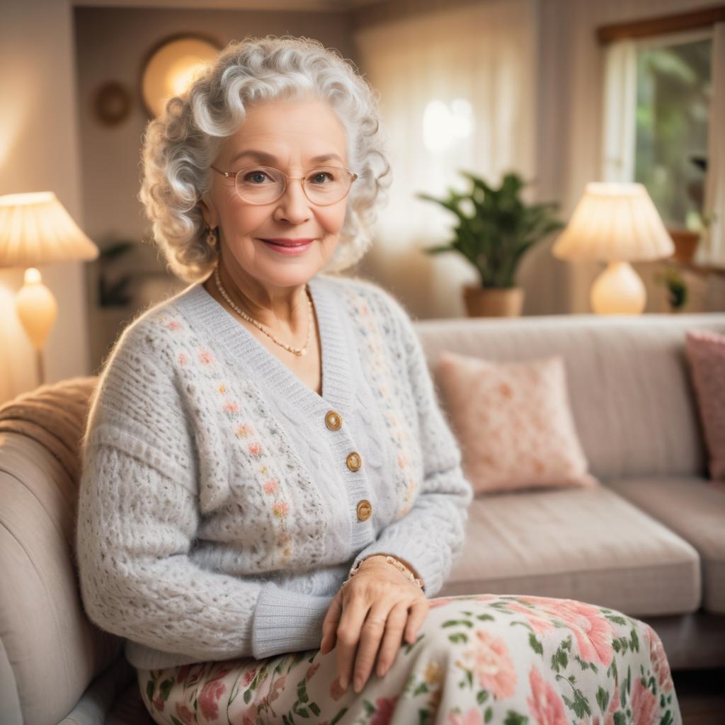 Charming Grandmother in Cozy Vintage Setting