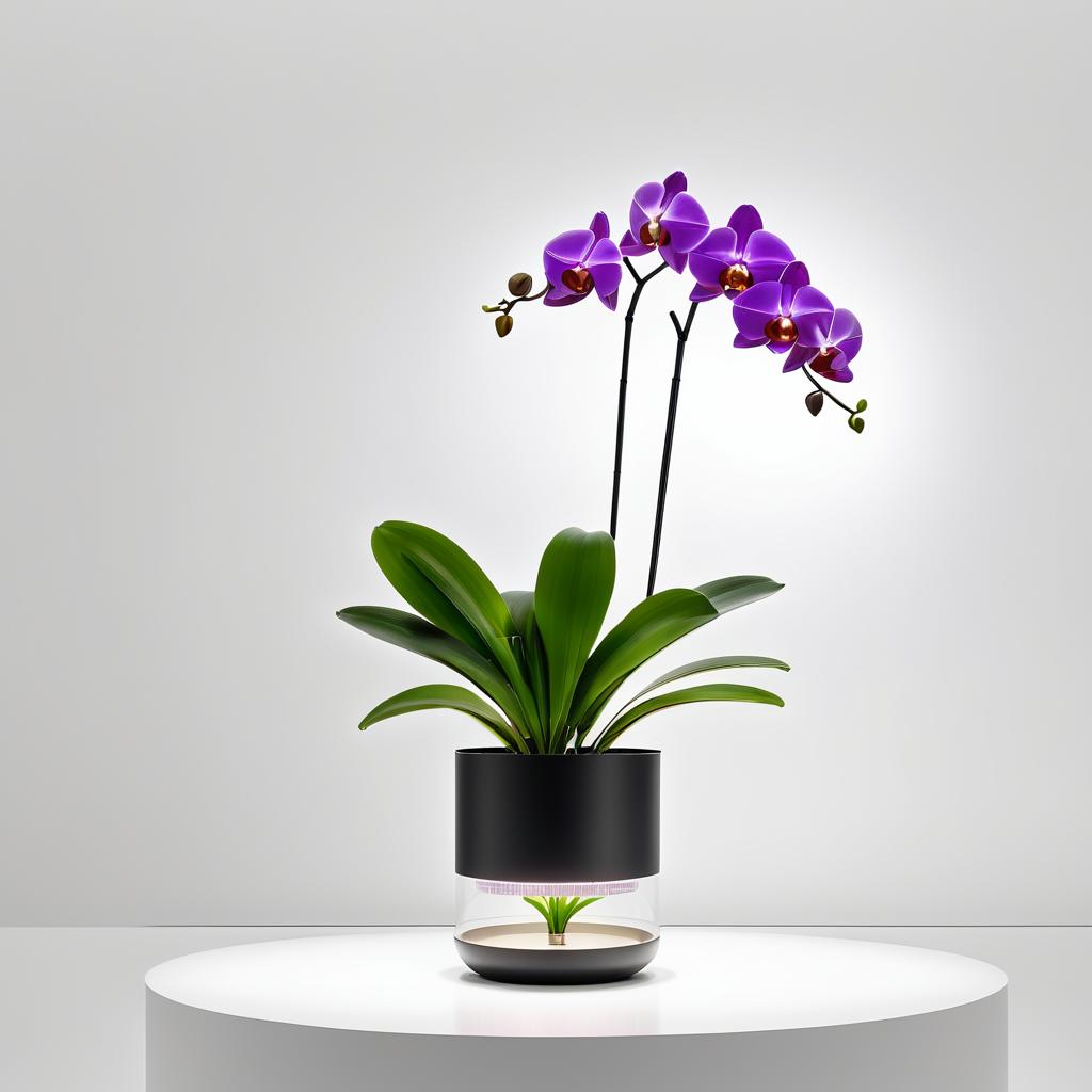 Elegant Orchid in Transparent Flowerpot Design