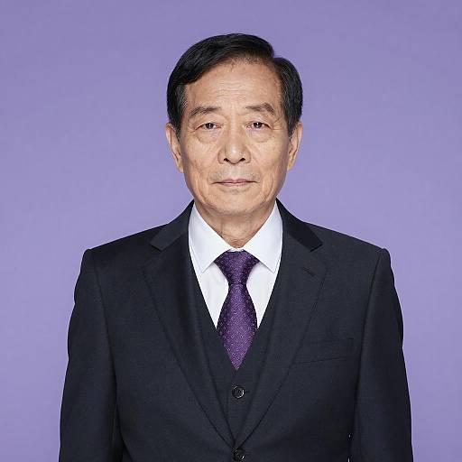 Elderly Asian Man in Formal Suit