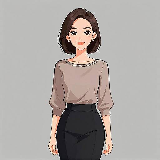 Elegant Smiling Woman in Business Casual