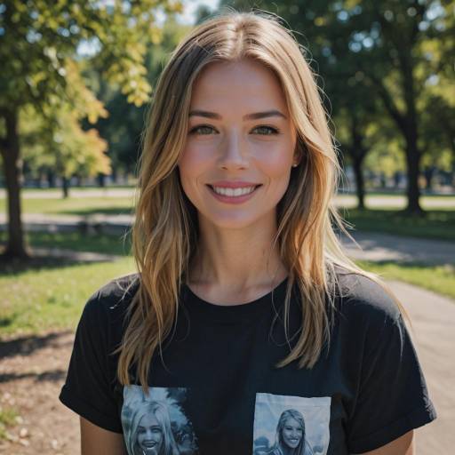 Realistic Portrait of Smiling Girl Outdoors