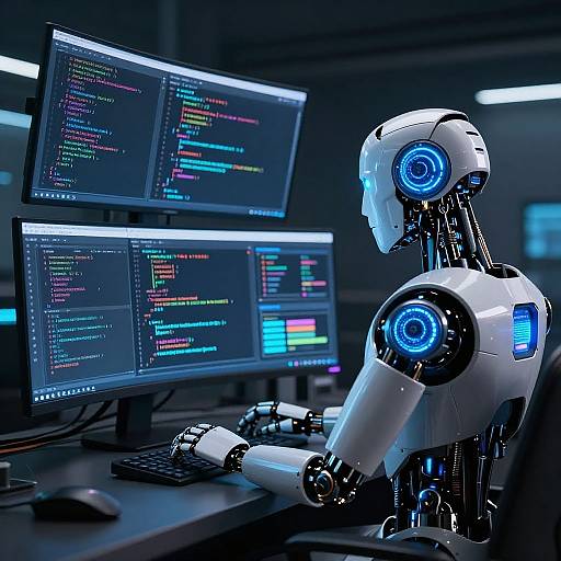 Futuristic Coding Robot Avatar