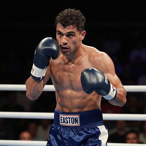 Intense Boxer in Dynamic Action Shot