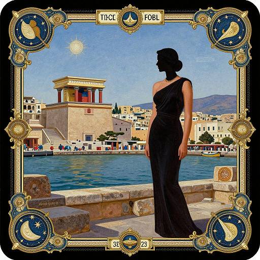 Ancient Crete Harbor Collector Card