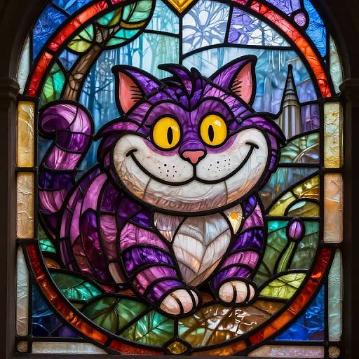 Cheshire Cat Stained Glass Wonder