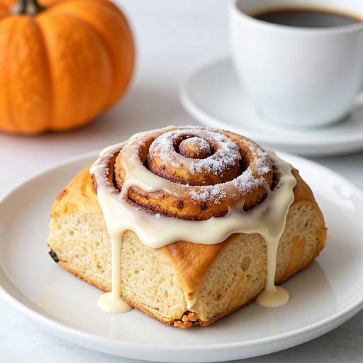 Frosted Pumpkin Spice Cinnamon Roll