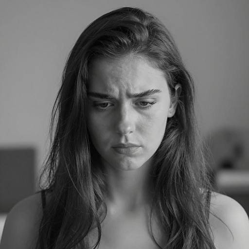 Monochrome Portrait of a Pensive Woman
