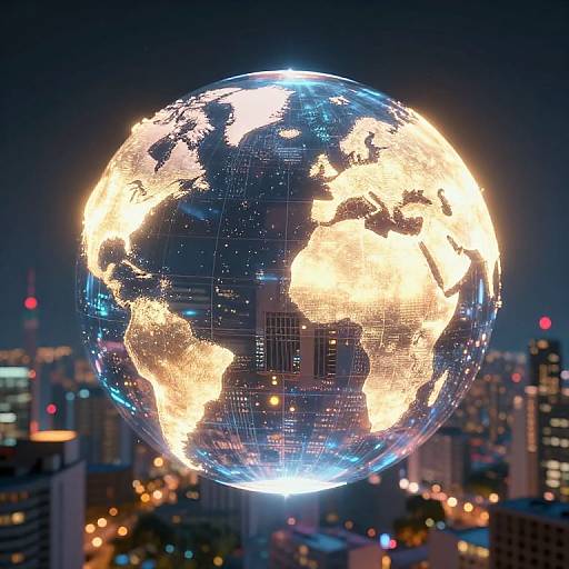 Hyper-Realistic Futuristic Urban Glow