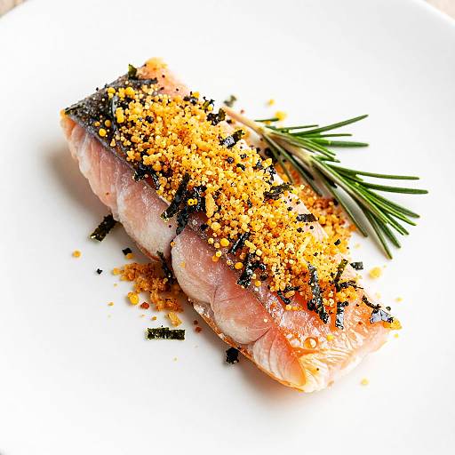 Vibrant Seaweed-Crusted Fish Fillet