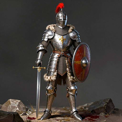 Valiant Knight in Battle-Ready Stance