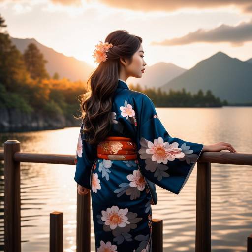 Serene Sunset with a Young Woman