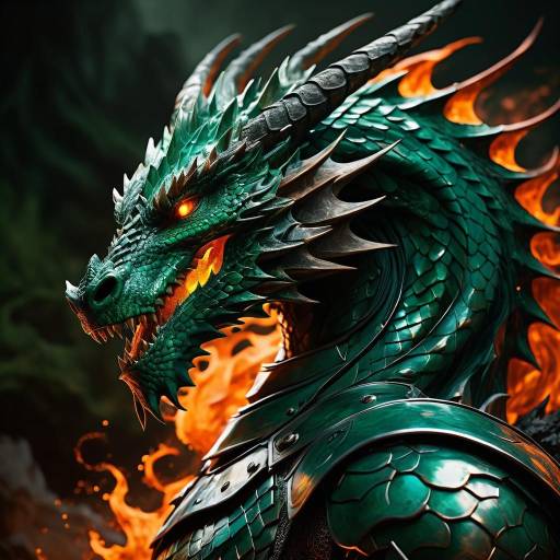 Majestic Dragon Lord in Fiery Majesty Majestic Dragon Lord in Fiery Majesty