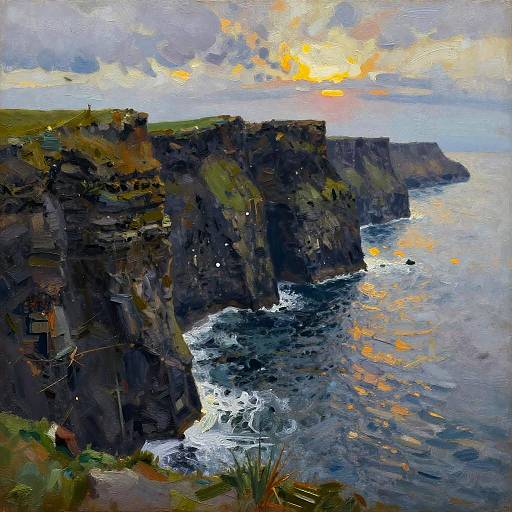 Impressionistic Cliffs of Moher Sunset