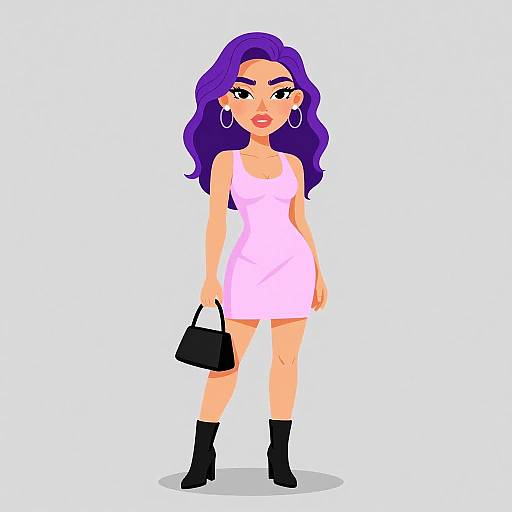 Elegant Woman in Pink Bodycon Dress