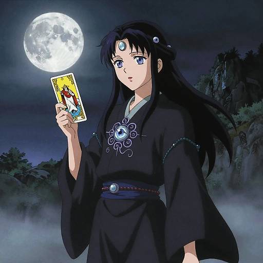 Mystical Seer on Foggy Mountaintop