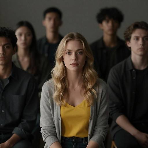 Dramatic Portrait of a Focused Blonde Woman