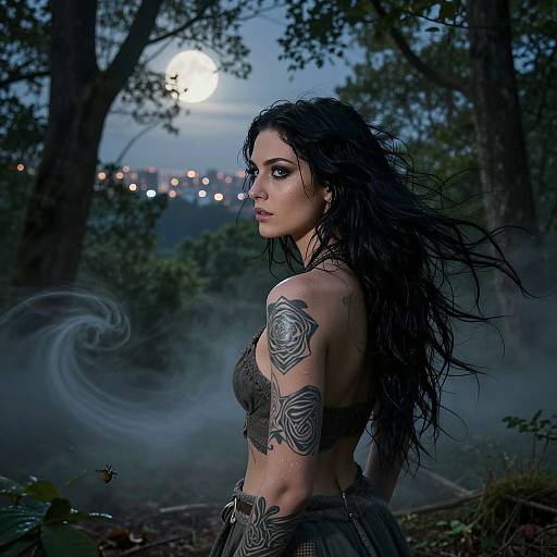 Ethereal Celtic Woman at Forest Edge