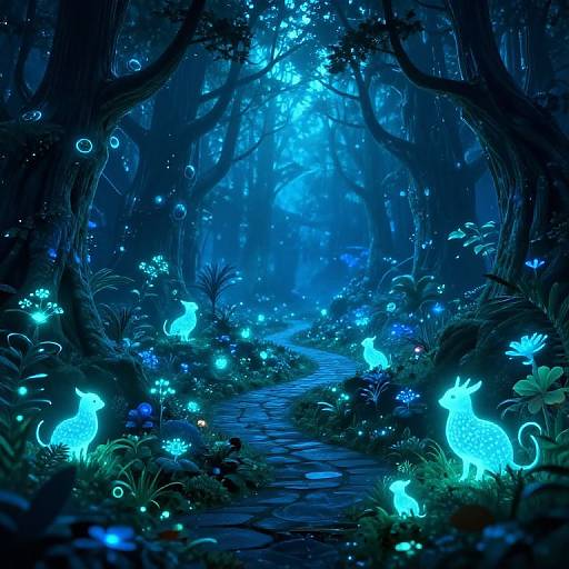 Enchanted Bioluminescent Fantasy Forest
