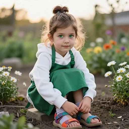 Innocent Girl in Cozy Garden