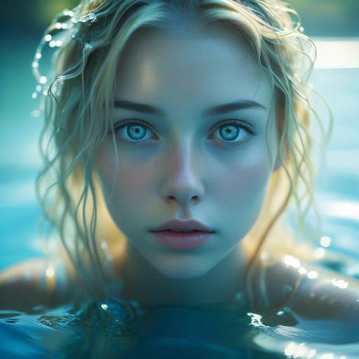 Serene Portrait of a Submerged Woman