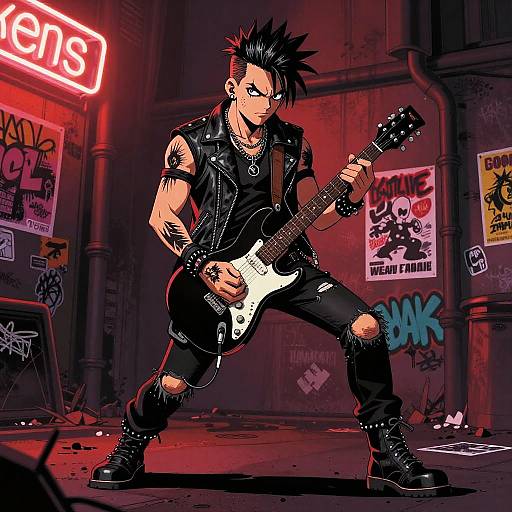 Rebellious Northern European Punk Guitarist