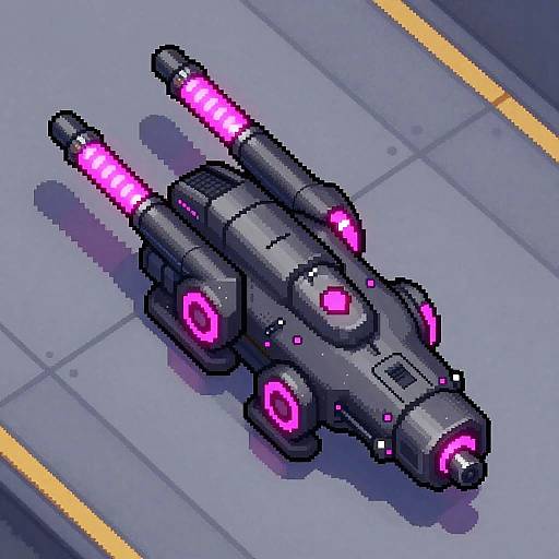 Futuristic 2D Rail Turret Sprite