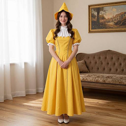 Woman in Yellow Pilgrim Costume