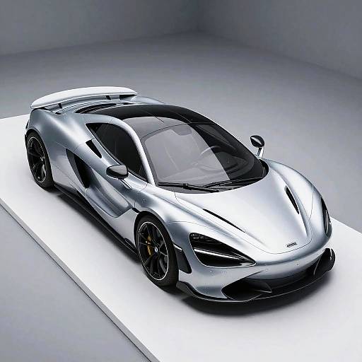 Futuristic Silver Sports Car Design