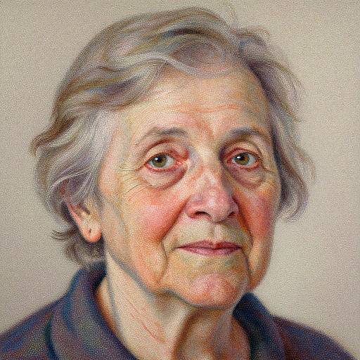 Pointillist Portrait of Elderly Woman
