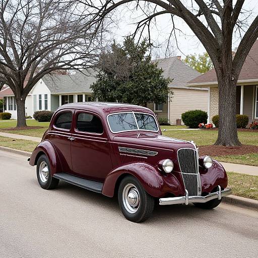 Restored 1940 Maroon Ford Deluxe