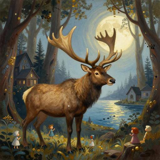 Mystic Elk in Whispering Redwood Grove