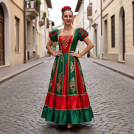 Italian Tarantella Woman in Costume