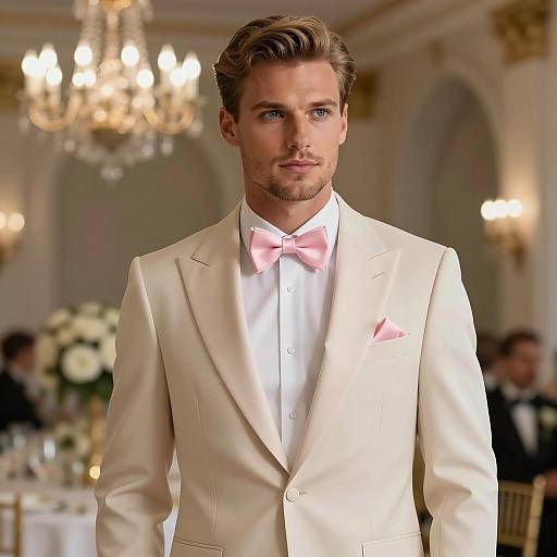 Elegant Wedding Reception Portrait of Man