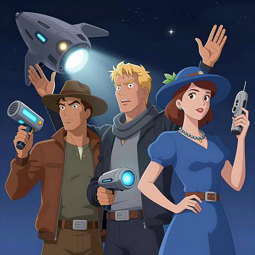 Sci-Fi Trio by Glowing Spaceship