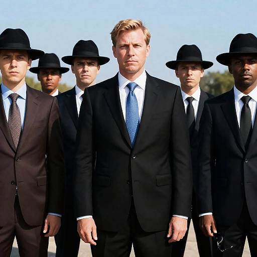 Formal Group Portrait Outdoors Under Blue Sky