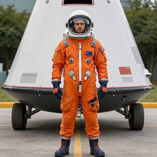 Astronaut in Wagon Space Shuttle Costume