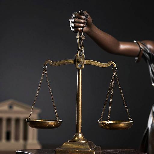 Hyperrealistic Lady Justice Scale Close-Up