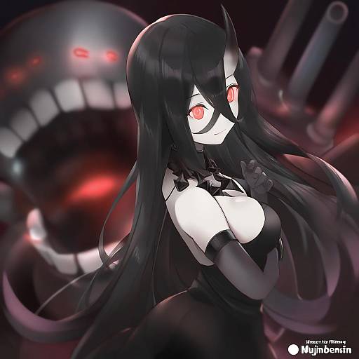 Illustration of Battleship water oni, kantai collection in the style of Mujinbensin