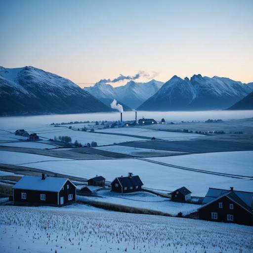 Snow-Covered Norwegian Mountain Landscape at Dawn