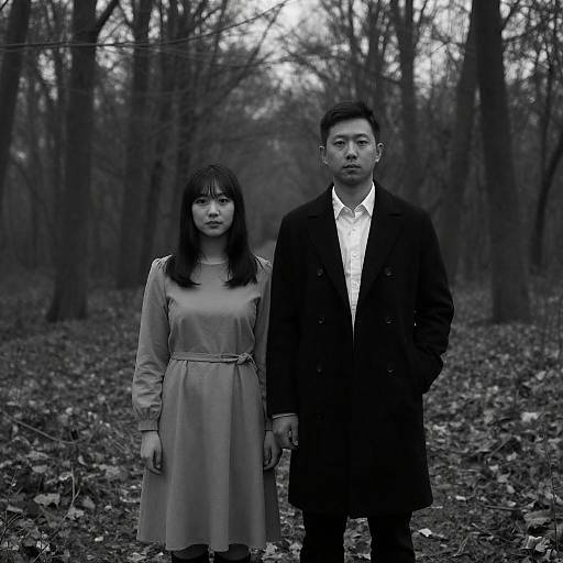 Couple in a Dark Leafless Forest