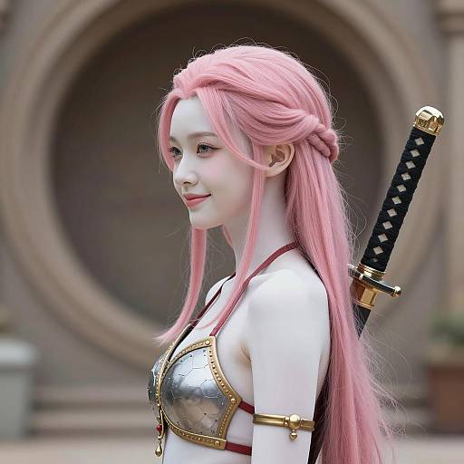 Fantasy Girl in Medieval Armor Portrait