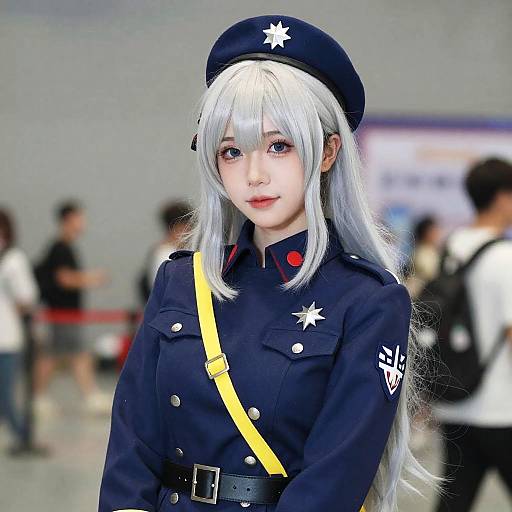 Vibrant Military Cosplay Portrait